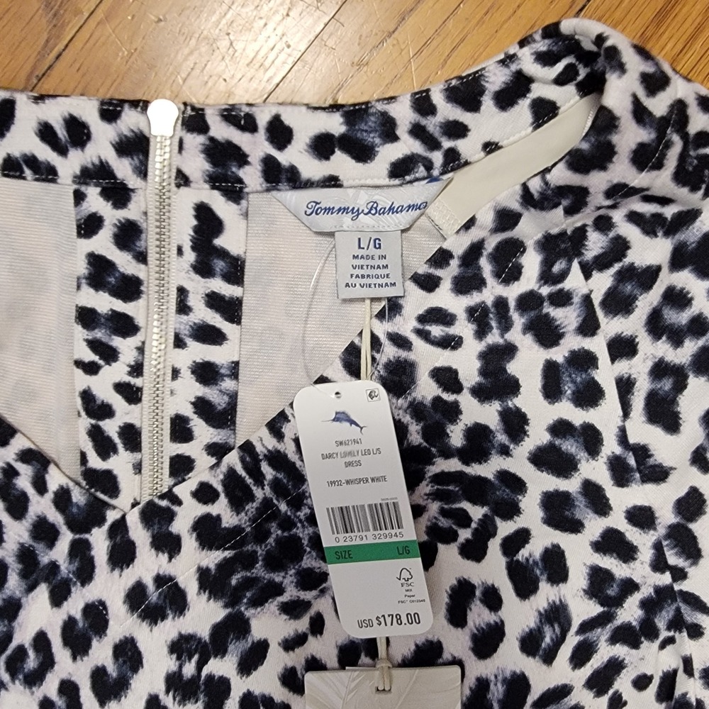 Tommy Bahama Darcy Lovely Leo Size Large‎ Leopard Balloon Sleeve Dress NWT - Picture 7 of 10